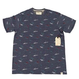 NWT Free Planet Heather Navy T Shirt Men’s Size XL Palm Tree Island Tiki Hut Tee